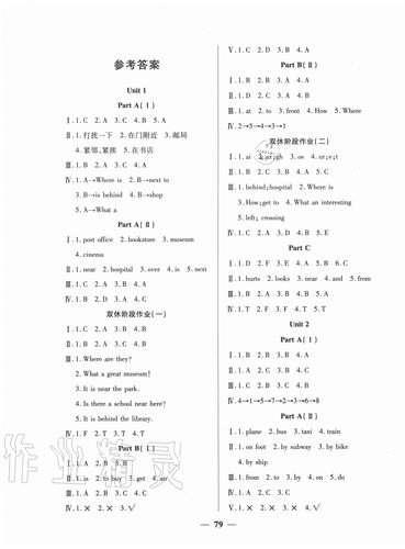 七年级上册英语练习册答案（六年级上册英语分层答案）