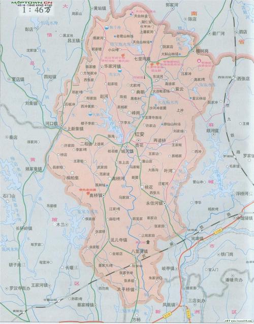 红安县地图(红安县县城地图)